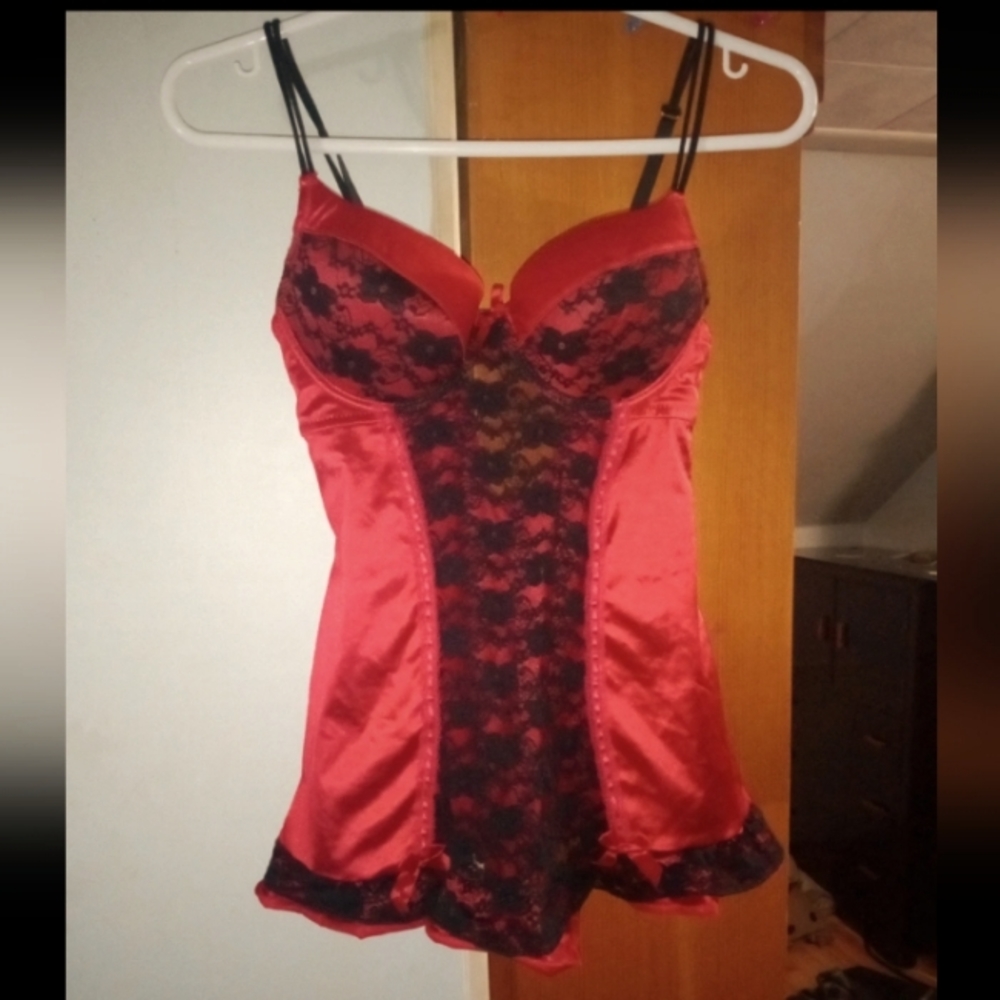 Red and Black Lace Lingerie